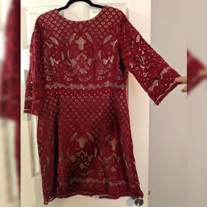 Red lace dress